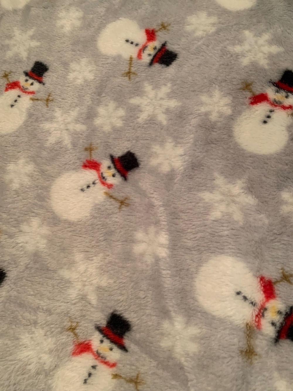 Cosy snowman and snowflake soft blanket